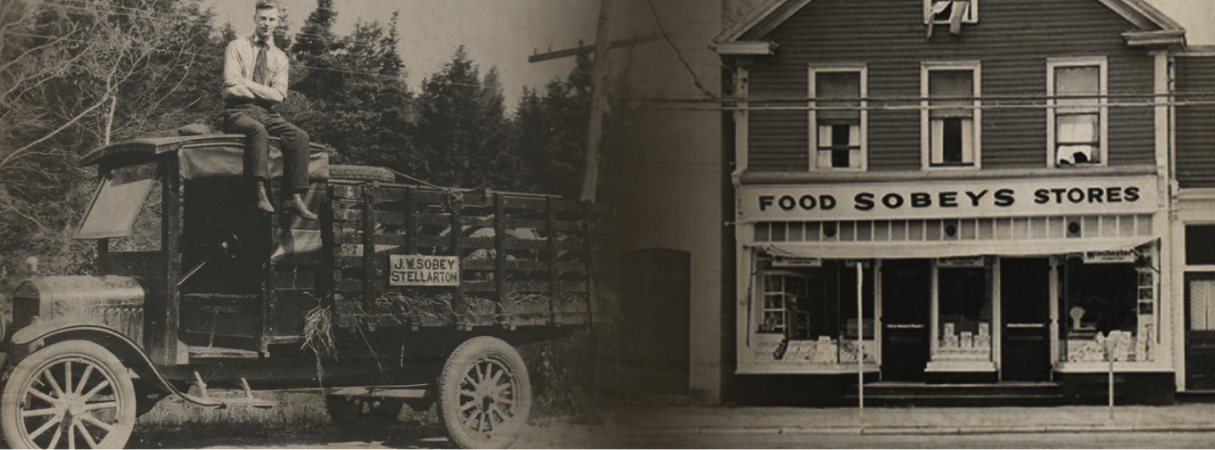 An Image of Sobeys Food store & J.W.Sobey Stellarton representing history of EmpireCo.